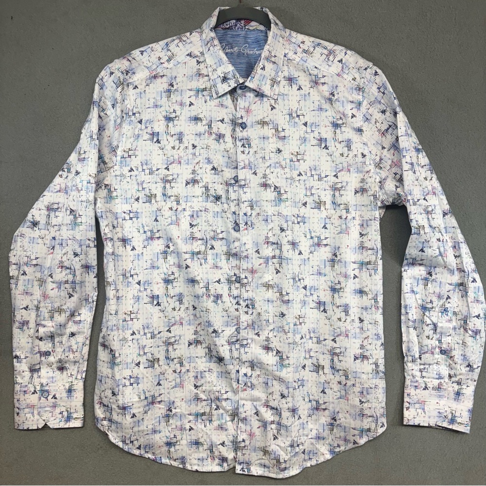 Robert Graham Men’s Textile Pattern Button Down Sz. L Pattern Cuffs